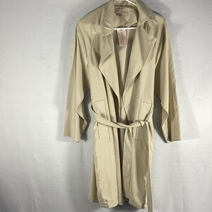 NWT Philosophy S/P beige Trench Coat tie belt